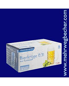 Bierkrug 0,3l SAN glasklar 6er-Packung