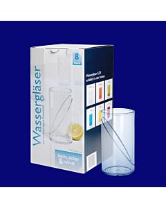 Wasserglas 0,25l SAN glasklar 8-er Karton