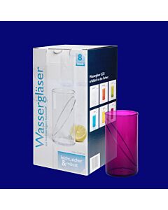 Wasserglas 0,25l SAN rot 8-er Karton
