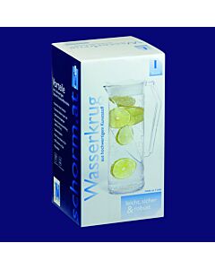 Wasserkrug 1l SAN glasklar + Deckel für Krug transparent in Verkaufskarton