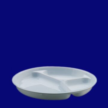 Mehrwegteller 3-geteilt PP weiss, Hersteller Schorm Gesellschaft m.b.H., Austria