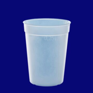 Mehrwegbecher 0,25l PP gefrostet, Hersteller Schorm Gesellschaft m.b.H., Austria