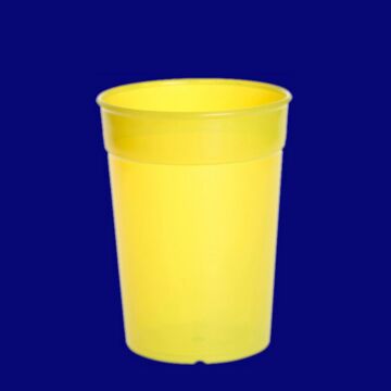 Mehrwegbecher 0,25l PP gelb, Hersteller Schorm Gesellschaft m.b.H., Austria