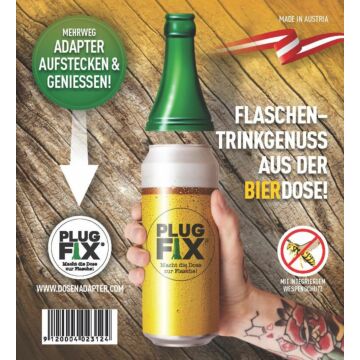 Bier-Dosenadapter mit Mehrwegbecher & Kronenkorken, Hersteller Schorm Gesellschaft m.b.H., Austria