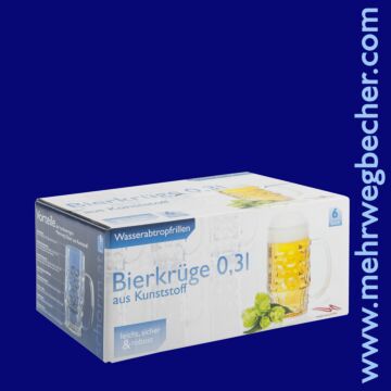 Bierkrug 0,3l SAN glasklar 6er-Packung