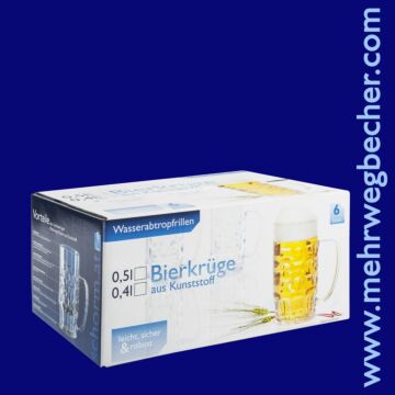 Bierkrug 0,4l SAN glasklar 6er-Packung