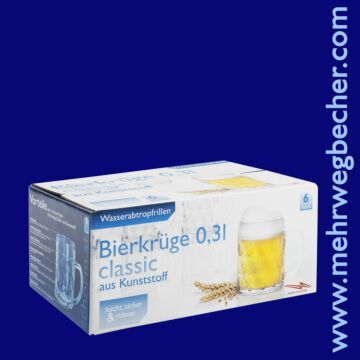 Bierkrug classic 0,3l SAN glasklar 6er-Packung