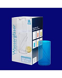 Wasserglas 0,25l SAN blau 8-er Karton, Hersteller Schorm Gesellschaft m.b.H., Austria