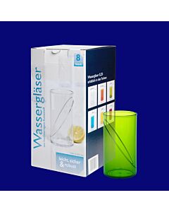 Wasserglas 0,25l SAN grün 8-er Karton, Hersteller Schorm Gesellschaft m.b.H., Austria